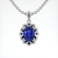 6.58 Ct. Blue Sapphire Pendant, Platinum 950 1