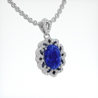 6.58 Ct. Sapphire Pendant, Platinum 950 2