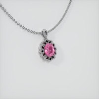 3.17 Ct. Pink Sapphire Pendant, 14K White Gold 2