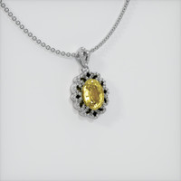 2.22 Ct. Yellow Sapphire Pendant, 14K White Gold 2