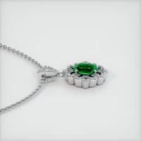 0.64 Ct. Emerald  Pendant - 18K White Gold