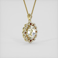10.38 Ct. Rainbow Moonstone Pendant, 14K Yellow Gold 2