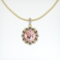 3.59 Ct. Padparadscha Sapphire Pendant, 14K Yellow Gold 1