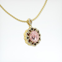 3.59 Ct. Padparadscha Sapphire Pendant, 14K Yellow Gold 2