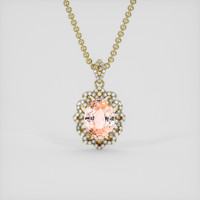 2.25 Ct. Padparadscha Sapphire Pendant, 14K Yellow Gold 1