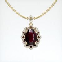 5.92 Ct. Gemstone Pendant, 18K Yellow Gold 1