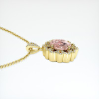 3.59 Ct. Padparadscha Sapphire Pendant, 18K Yellow Gold 3