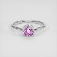 1.24 Ct. Purplish Pink Sapphire Ring, Platinum 950 1