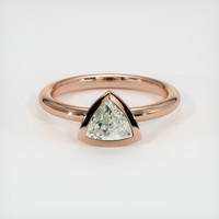 1.29 Ct. Yellowish Green Sapphire Ring, 14K Rose Gold 1