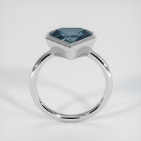 3.44 Ct. Greyish Blue Sapphire Ring, 10K White Gold 3