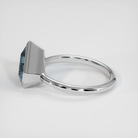 3.44 Ct. Greyish Blue Sapphire Ring, 10K White Gold 4