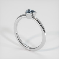 0.88 Ct. Greenish Blue Sapphire Ring, 10K White Gold 2