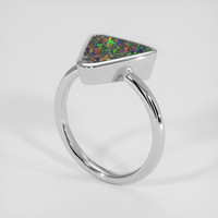 3.25 Ct. Multi Color Opal Ring, 14K White Gold 2