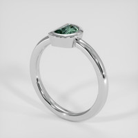 0.59 Ct. Green Sapphire Ring, 14K White Gold 2