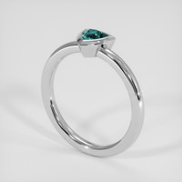 0.41 Ct. Bluish Green Sapphire Ring, 18K White Gold 2