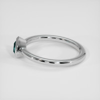 0.41 Ct. Bluish Green Sapphire Ring, 18K White Gold 4