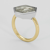 7.46 Ct. Grey Sapphire Ring, 14K White & Yellow 2