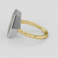 7.46 Ct. Grey Sapphire Ring, 18K White & Yellow 4