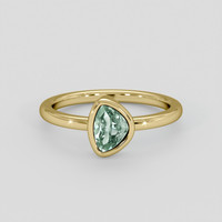 0.87 Ct. Bluish Green Sapphire Ring, 10K Yellow Gold 1