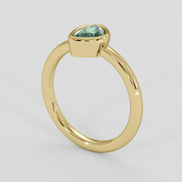 0.87 Ct. Bluish Green Sapphire Ring, 10K Yellow Gold 2