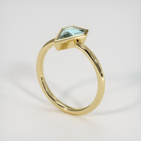 2.19 Ct. Greenish Blue Sapphire Ring, 10K Yellow Gold 2