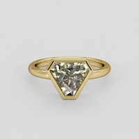 2.41 Ct. Yellowish Green Sapphire Ring, 18K Yellow Gold 1