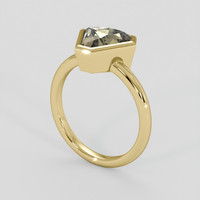 2.41 Ct. Yellowish Green Sapphire Ring, 18K Yellow Gold 2