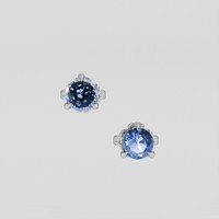 <span>0.56</span> <span class="tooltip-light">Ct.Tw.<span class="tooltiptext">Total Carat Weight</span></span> Blue Sapphire Earrings, Platinum 950 1