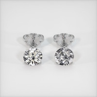 1.89 Ct.Tw. White Sapphire Earrings, Platinum 950 1