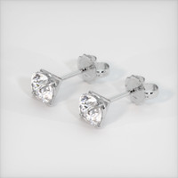 1.89 Ct.Tw. White Sapphire Earrings, Platinum 950 2