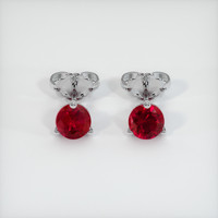 1.78 Ct.Tw. Ruby Earrings, Platinum 950 1