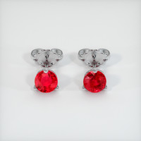 <span>0.98</span>&nbsp;<span class="tooltip-light">Ct.Tw.<span class="tooltiptext">Total Carat Weight</span></span> Ruby Earrings, Platinum 950 1