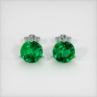 <span>3.23</span>&nbsp;<span class="tooltip-light">Ct.Tw.<span class="tooltiptext">Total Carat Weight</span></span> Emerald Earrings, Platinum 950 1