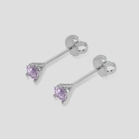 <span>0.38</span> <span class="tooltip-light">Ct.Tw.<span class="tooltiptext">Total Carat Weight</span></span> Purple Sapphire Earrings, Platinum 950 3