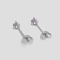 <span>0.38</span> <span class="tooltip-light">Ct.Tw.<span class="tooltiptext">Total Carat Weight</span></span> Purple Sapphire Earrings, Platinum 950 4