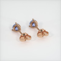 0.64 Ct.Tw. Blue Sapphire Earrings, 14K Rose Gold 4