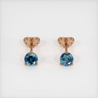 <span>0.69</span>&nbsp;<span class="tooltip-light">Ct.Tw.<span class="tooltiptext">Total Carat Weight</span></span> Sapphire Earrings, 14K Rose Gold 1
