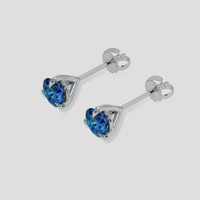 <span>0.87</span> <span class="tooltip-light">Ct.Tw.<span class="tooltiptext">Total Carat Weight</span></span> Green Sapphire Earrings, 14K White Gold 3