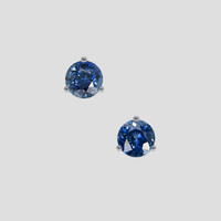 <span>1.19</span> <span class="tooltip-light">Ct.Tw.<span class="tooltiptext">Total Carat Weight</span></span> Blue Sapphire Earrings, 14K White Gold 1