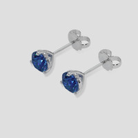 <span>1.19</span> <span class="tooltip-light">Ct.Tw.<span class="tooltiptext">Total Carat Weight</span></span> Blue Sapphire Earrings, 14K White Gold 3