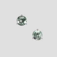 <span>1.38</span> <span class="tooltip-light">Ct.Tw.<span class="tooltiptext">Total Carat Weight</span></span> Bluish Green Sapphire Earrings, 14K White Gold 1