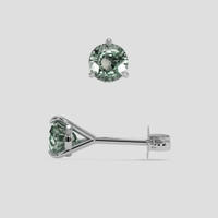 <span>1.38</span> <span class="tooltip-light">Ct.Tw.<span class="tooltiptext">Total Carat Weight</span></span> Bluish Green Sapphire Earrings, 14K White Gold 2