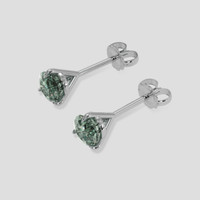 <span>1.38</span> <span class="tooltip-light">Ct.Tw.<span class="tooltiptext">Total Carat Weight</span></span> Bluish Green Sapphire Earrings, 14K White Gold 3