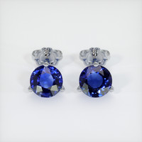 <span>2.18</span>&nbsp;<span class="tooltip-light">Ct.Tw.<span class="tooltiptext">Total Carat Weight</span></span> Sapphire Earrings, 14K White Gold 1