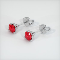 1.15 Ct.Tw. Ruby Earrings, 14K White Gold 2