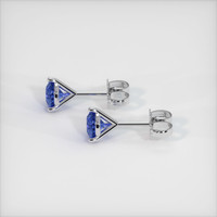 0.75 Ct.Tw. Blue Sapphire Earrings, 14K White Gold 3