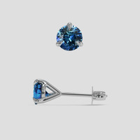 <span>0.87</span> <span class="tooltip-light">Ct.Tw.<span class="tooltiptext">Total Carat Weight</span></span> Green Sapphire Earrings, 18K White Gold 2