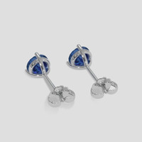 <span>1.19</span>&nbsp;<span class="tooltip-light">Ct.Tw.<span class="tooltiptext">Total Carat Weight</span></span> Blue Sapphire Earrings, 18K White Gold 4