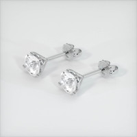 1.13 Ct.Tw. White Sapphire Earrings, 18K White Gold 2