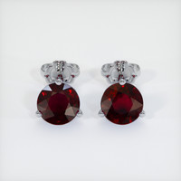 3.90 Ct.Tw. Ruby Earrings, 18K White Gold 1